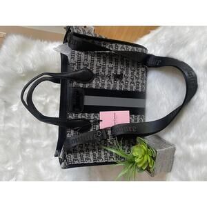Juicy Couture Black and Gray Logo Print Tote Bag with Adjustable Strap